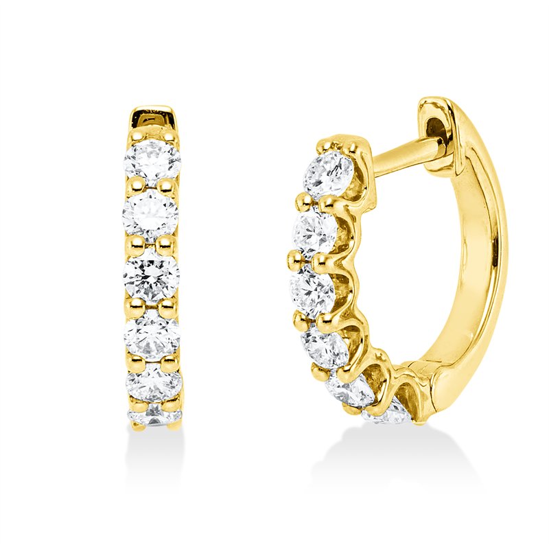 Creolen    aus 750/-18 Karat Gelbgold mit 12 Diamanten 0