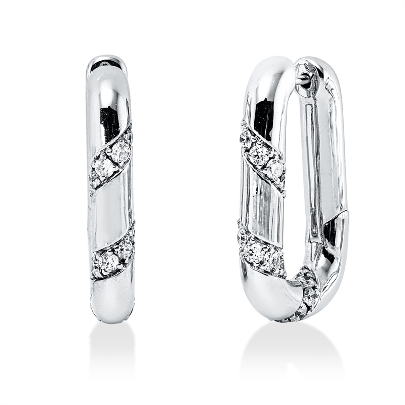 Creolen    aus 750/-18 Karat Weißgold mit 46 Diamanten 1