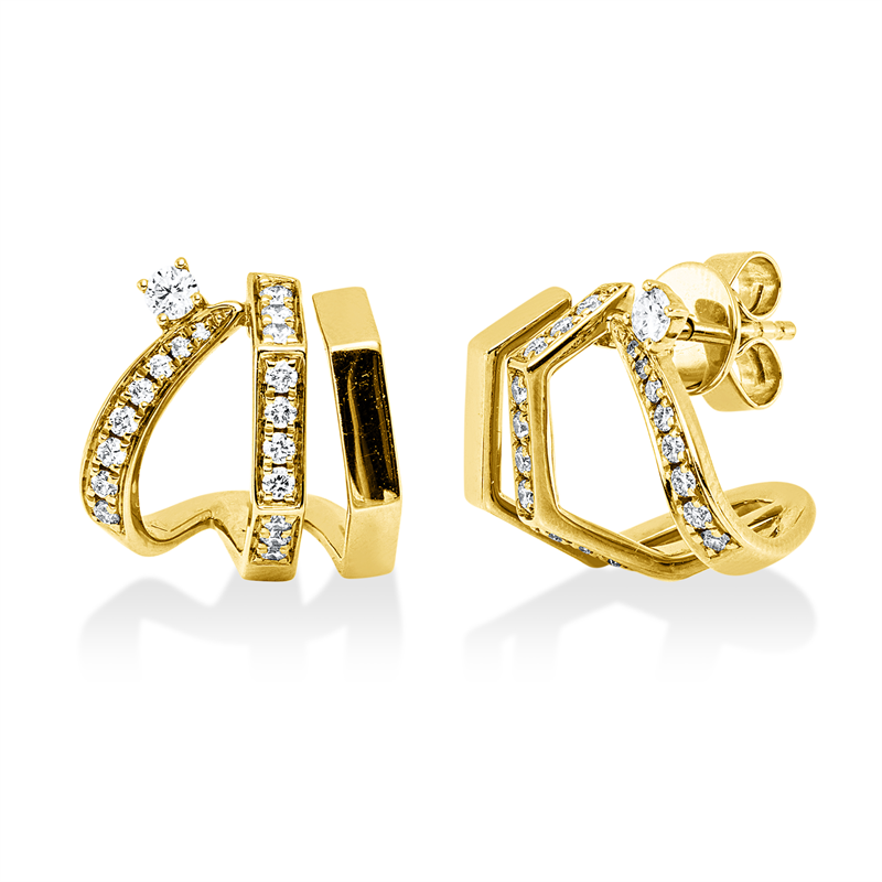 Ohrstecker    aus 750/-18 Karat Gelbgold mit 38 Diamanten 0