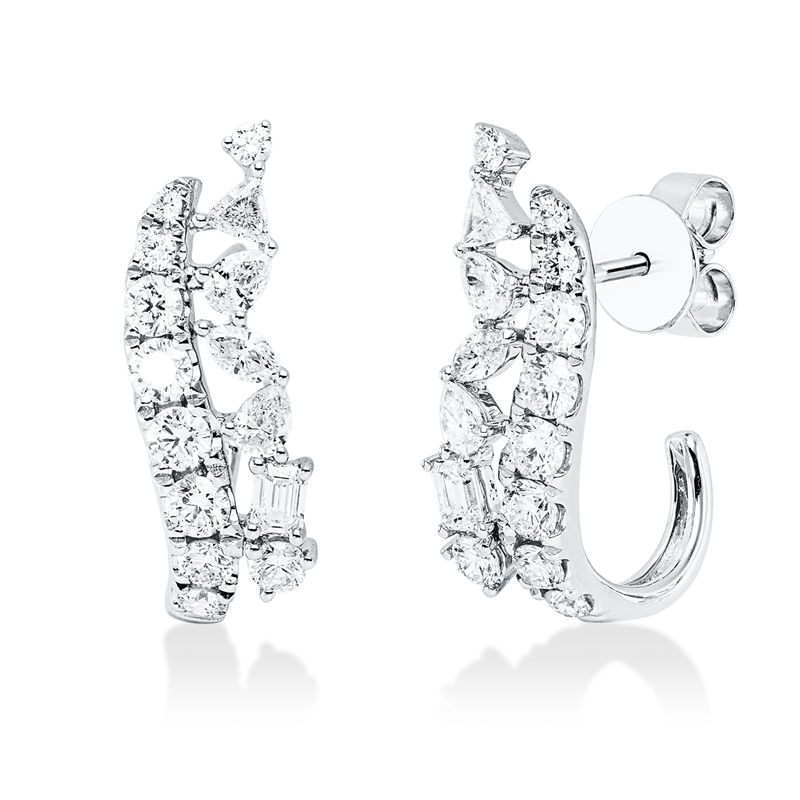Ohrstecker    aus 750/-18 Karat Weißgold mit 30 Diamanten 1