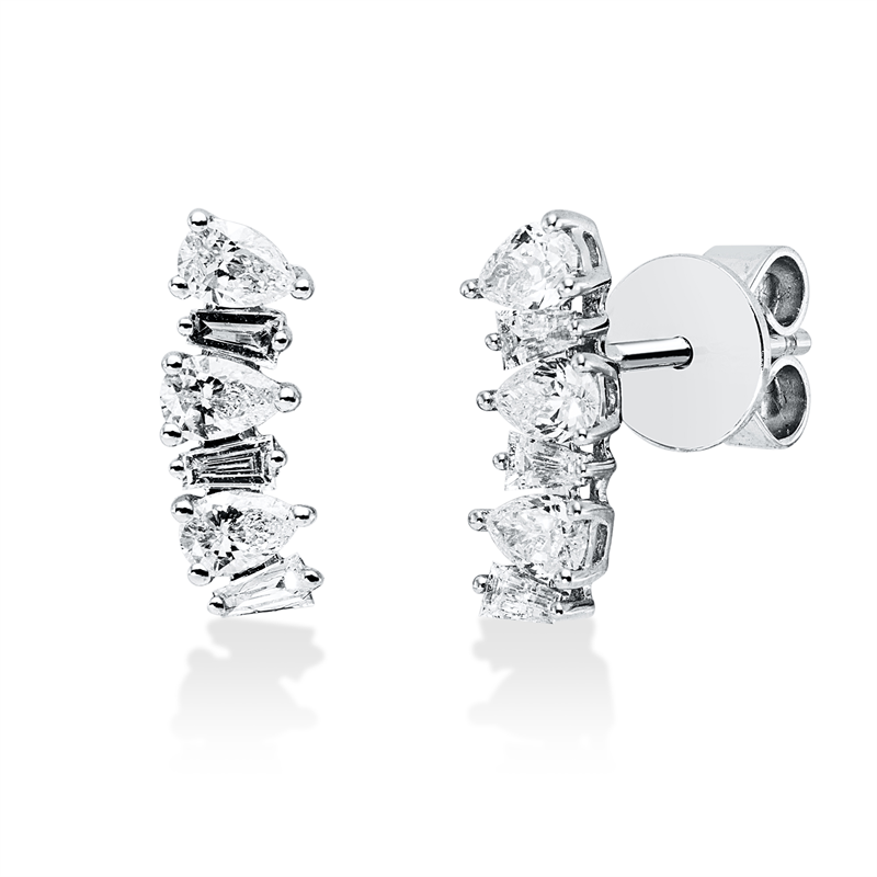 Ohrstecker    aus 750/-18 Karat Weißgold mit 12 Diamanten 0