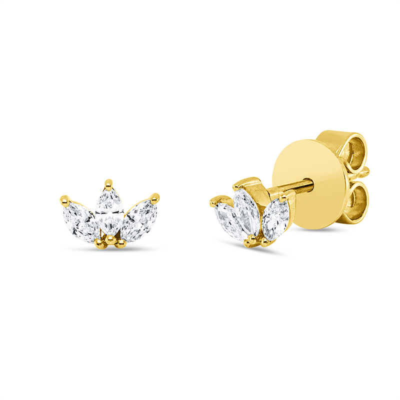 Ohrstecker    aus 750/-18 Karat Gelbgold mit 6 Diamanten 0