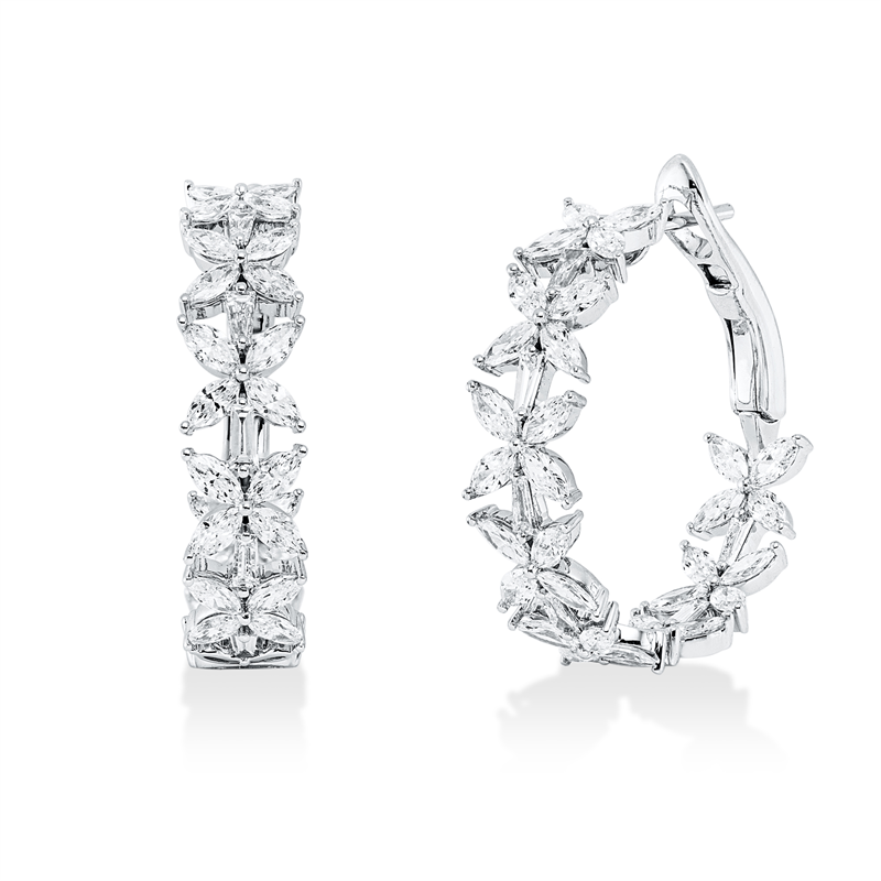 Creolen    aus 750/-18 Karat Weißgold mit 78 Diamanten 2