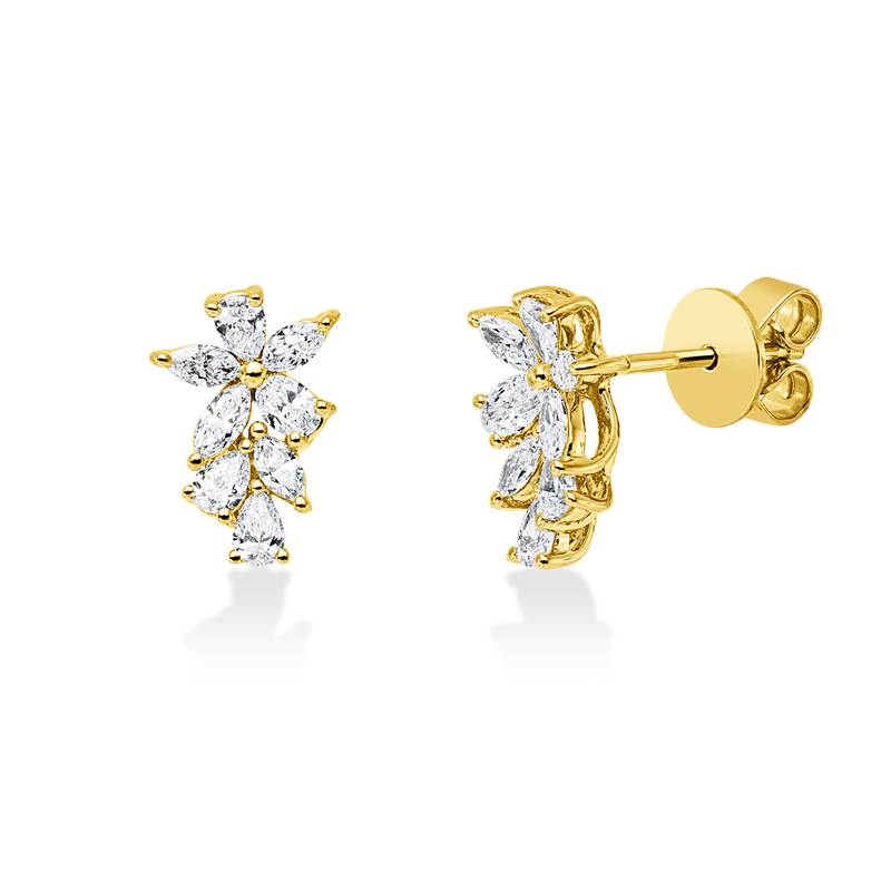 Ohrstecker    aus 750/-18 Karat Gelbgold mit 16 Diamanten 0
