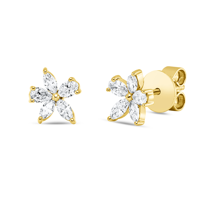 Ohrstecker    aus 750/-18 Karat Gelbgold mit 10 Diamanten 0