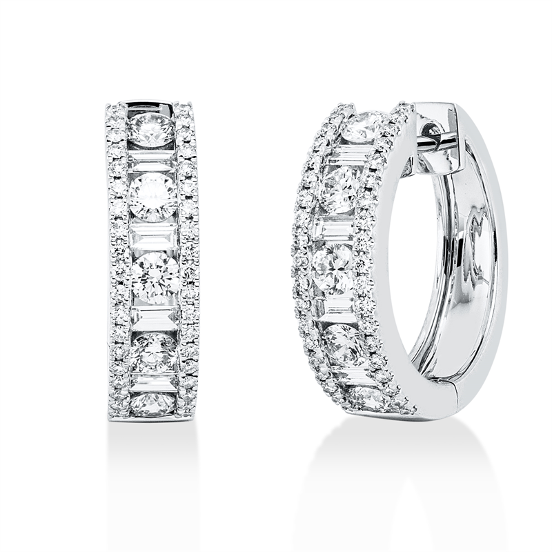 Creolen    aus 750/-18 Karat Weißgold mit 94 Diamanten 1