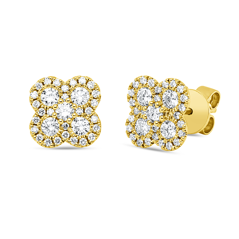 Ohrstecker    aus 750/-18 Karat Gelbgold mit 66 Diamanten 0
