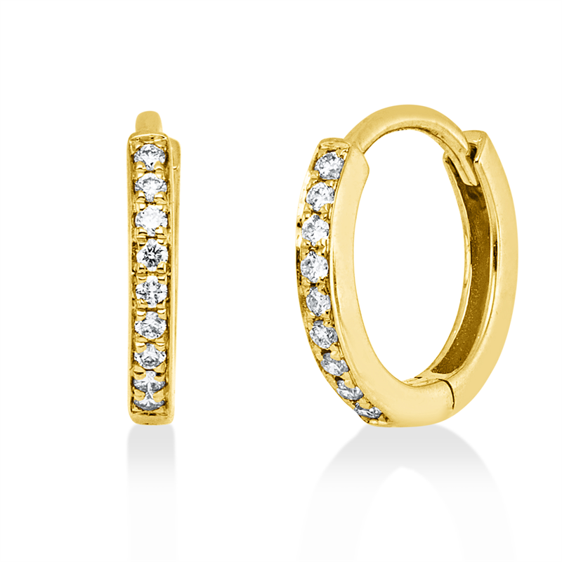 Creolen    aus 750/-18 Karat Gelbgold mit 18 Diamanten 0