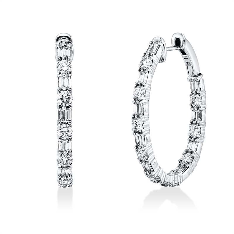 Creolen    aus 750/-18 Karat Weißgold mit 58 Diamanten 2