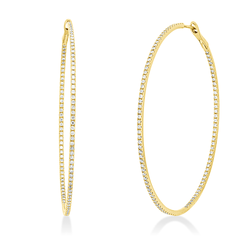 Creolen    aus 750/-18 Karat Gelbgold mit 202 Diamanten 1