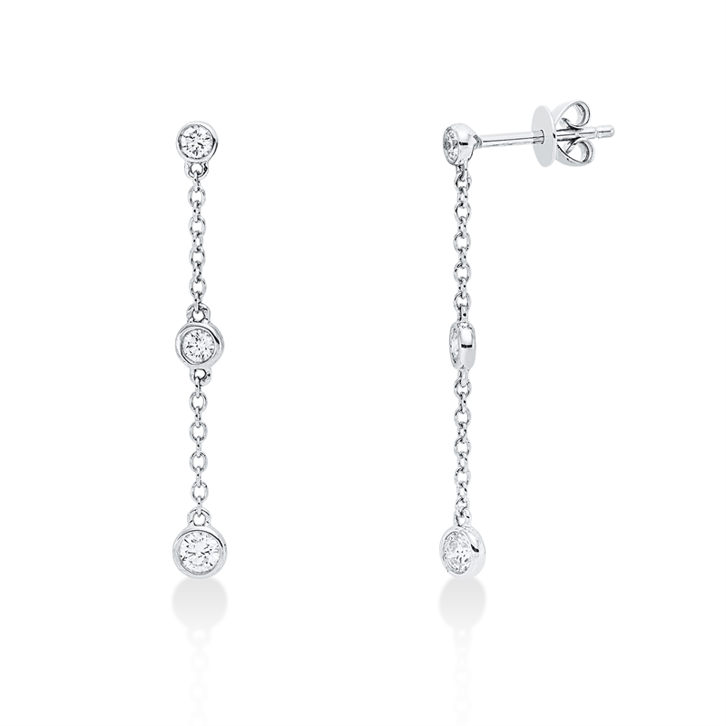Ohrschmuck    aus 750/-18 Karat Weißgold mit 6 Diamanten 0