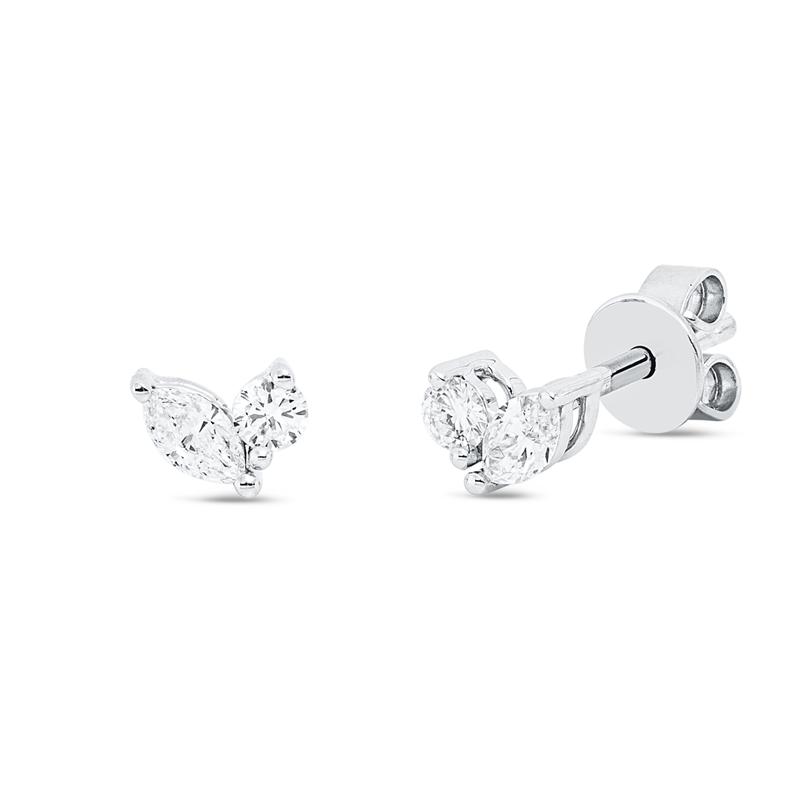 Ohrstecker    aus 750/-18 Karat Weißgold mit 4 Diamanten 0