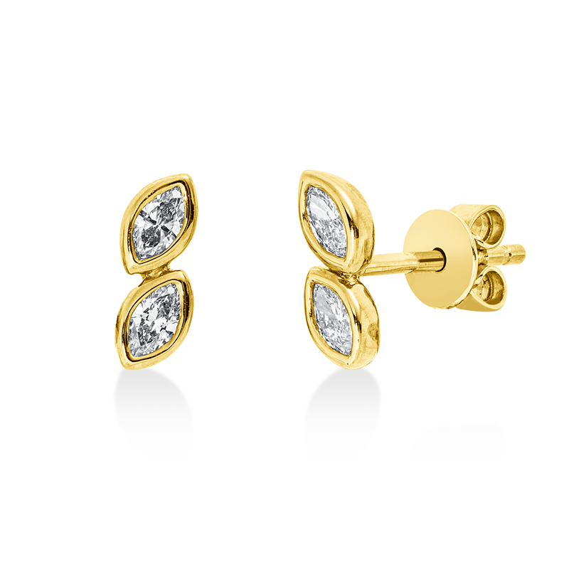 Ohrstecker    aus 750/-18 Karat Gelbgold mit 4 Diamanten 0