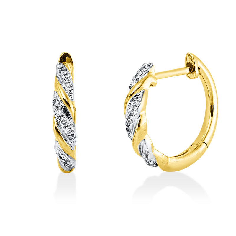 Creolen    aus 750/-18 Karat Gelbgold mit 26 Diamanten 0