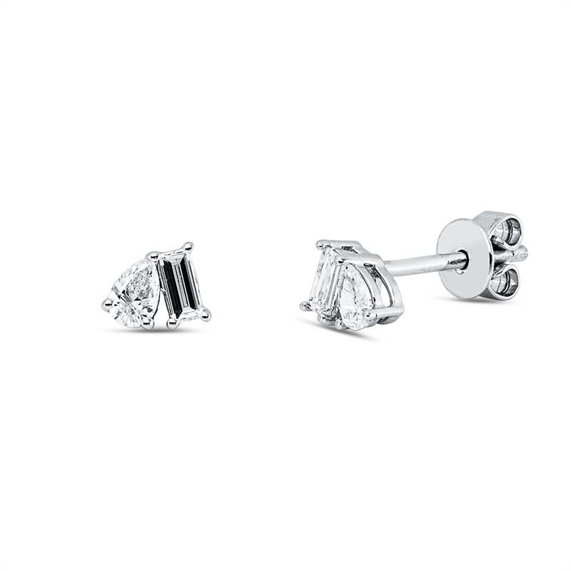 Ohrstecker    aus 750/-18 Karat Weißgold mit 4 Diamanten 0