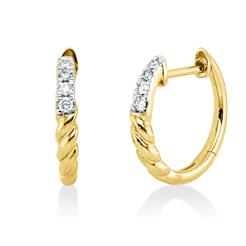 Creolen    aus 750/-18 Karat Gelbgold mit 8 Diamanten 0
