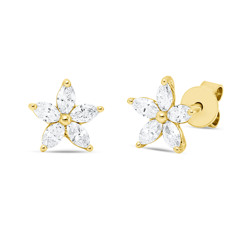 Ohrstecker    aus 750/-18 Karat Gelbgold mit 10 Diamanten 0