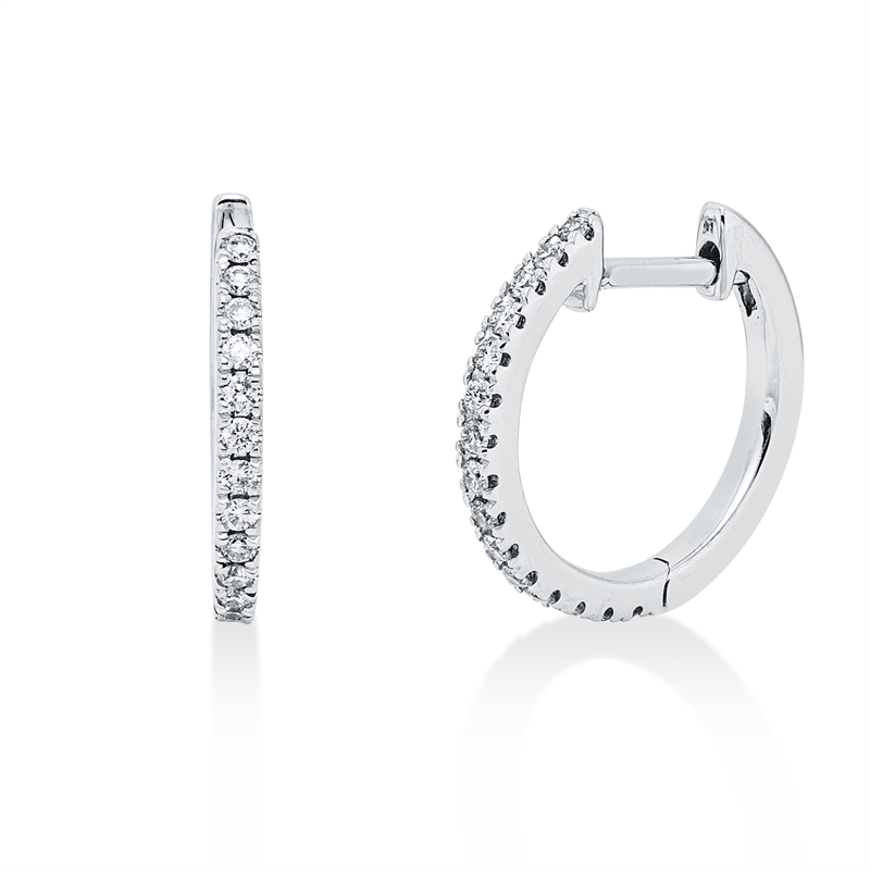 Creolen    aus 750/-18 Karat Weißgold mit 30 Diamanten 0