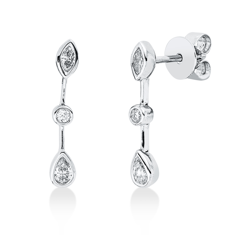 Ohrstecker    aus 750/-18 Karat Weißgold mit 6 Diamanten 0