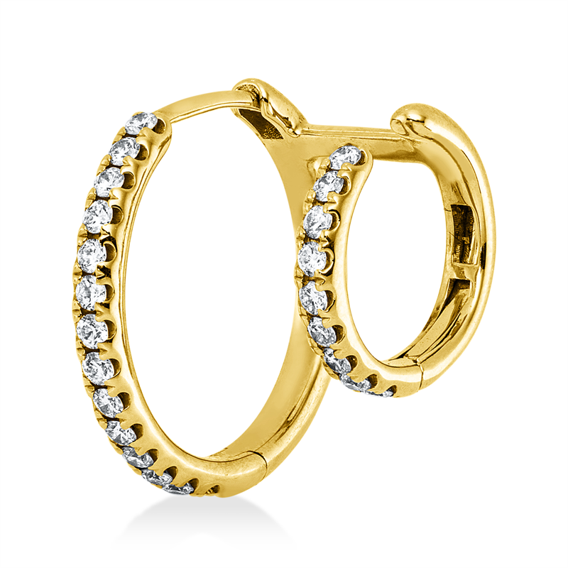 Creolen    aus 750/-18 Karat Gelbgold mit 23 Diamanten 0
