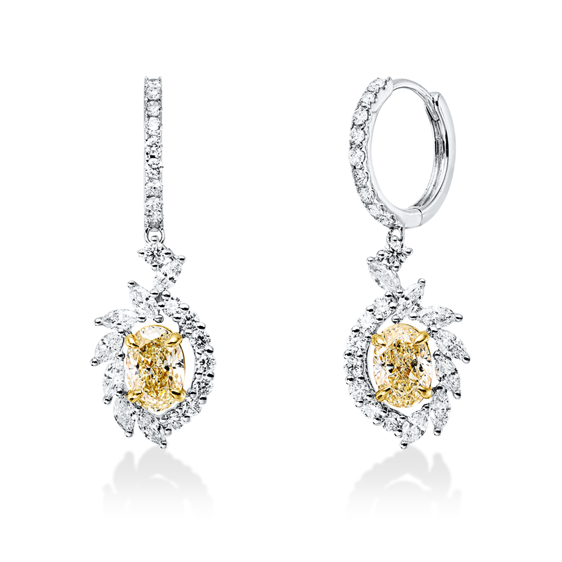 Ohrschmuck    aus 750/-18 Karat Weißgold / Gelbgold mit 50 Diamanten 1