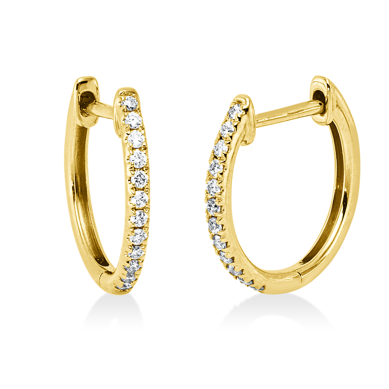 Creolen    aus 750/-18 Karat Gelbgold mit 24 Diamanten 0