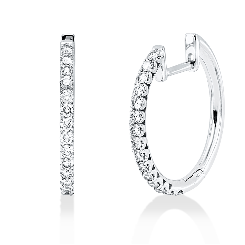 Creolen    aus 750/-18 Karat Weißgold mit 30 Diamanten 0