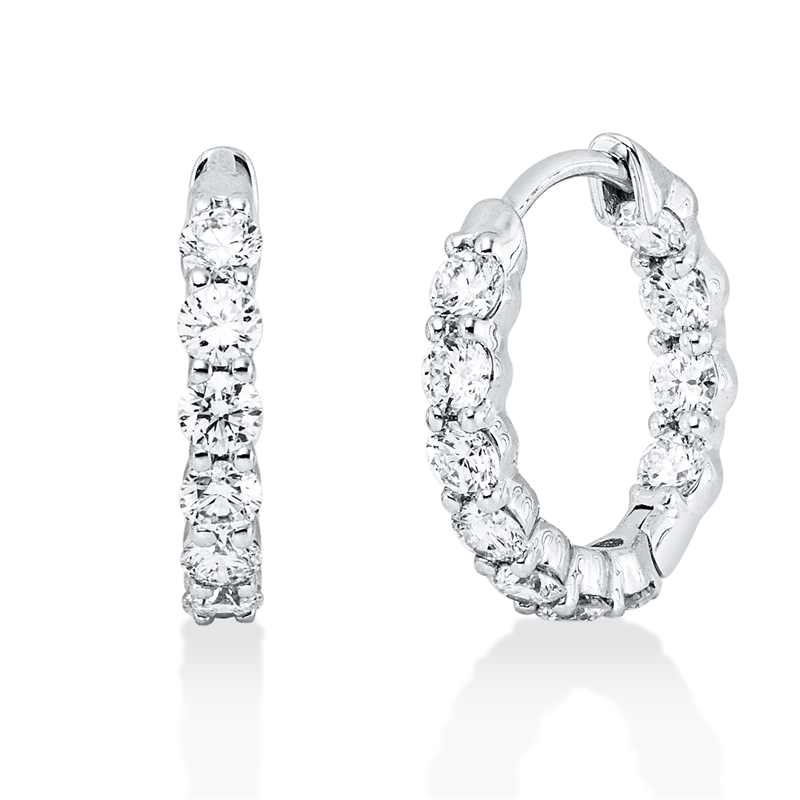 Creolen    aus 750/-18 Karat Weißgold mit 22 Diamanten 1