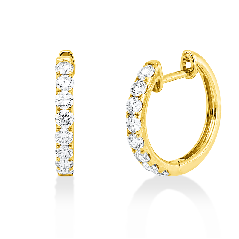 Creolen    aus 750/-18 Karat Gelbgold mit 16 Diamanten 0