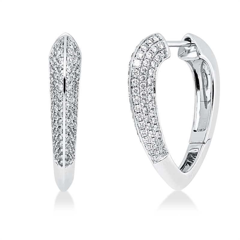 Creolen    aus 750/-18 Karat Weißgold mit 192 Diamanten 0