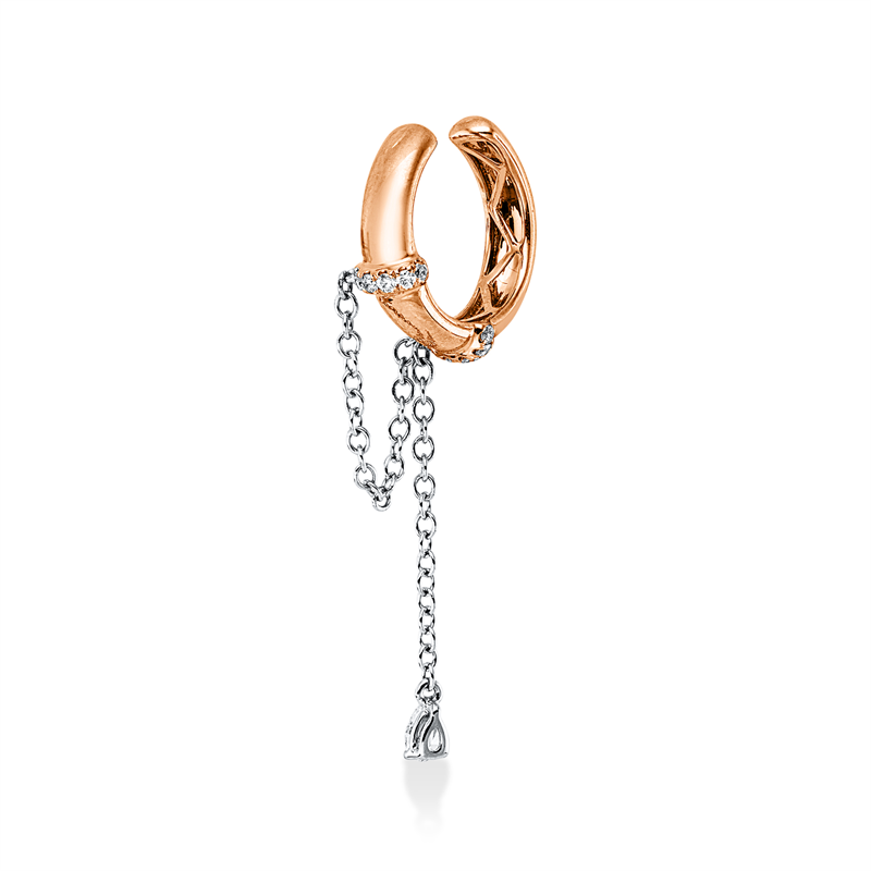 Ohrschmuck    aus 750/-18 Karat Rotgold / Weißgold mit 11 Diamanten 0