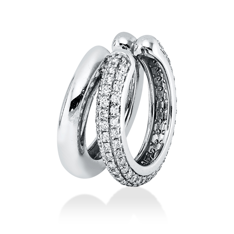 Ohrschmuck    aus 585/-14 Karat Weißgold mit 96 Diamanten 0
