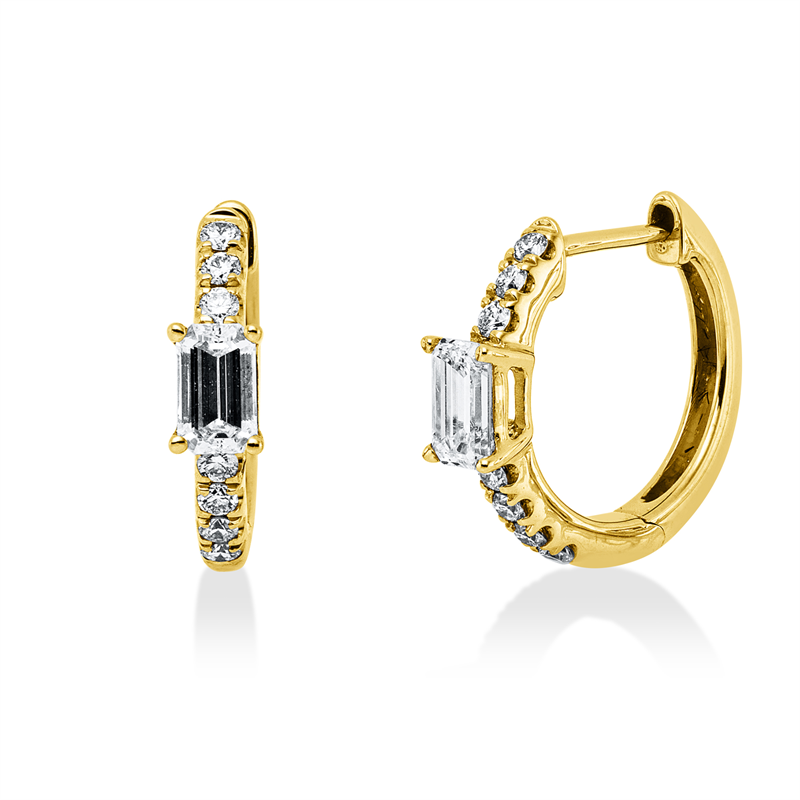 Creolen    aus 750/-18 Karat Rotgold mit 16 Diamanten 0