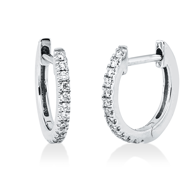 Creolen    aus 750/-18 Karat Weißgold mit 26 Diamanten 0
