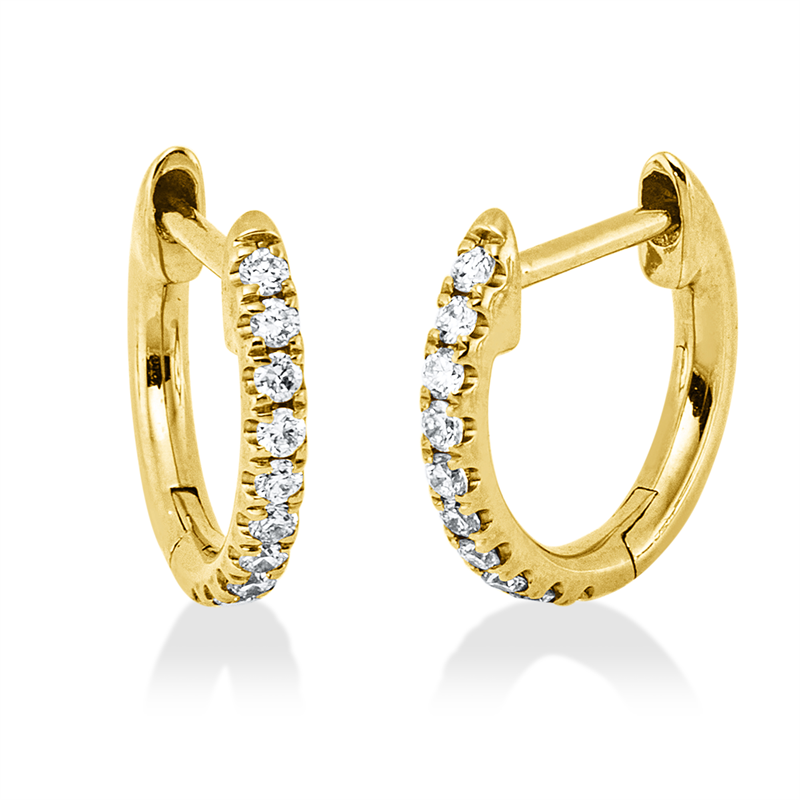 Creolen    aus 750/-18 Karat Gelbgold mit 20 Diamanten 0
