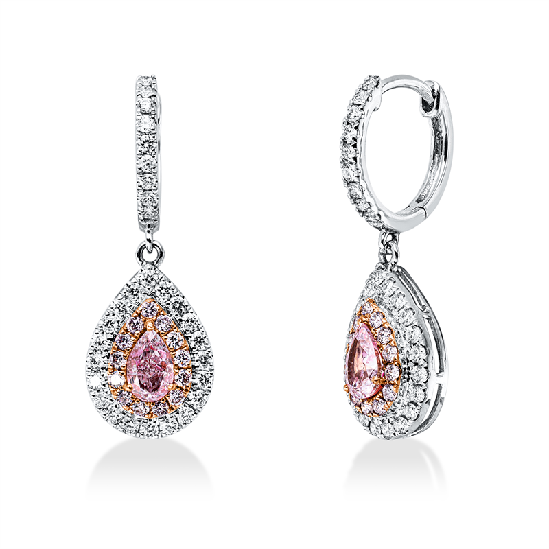 Ohrschmuck    aus 750/-18 Karat Weißgold / Rotgold mit 86 Diamanten 1