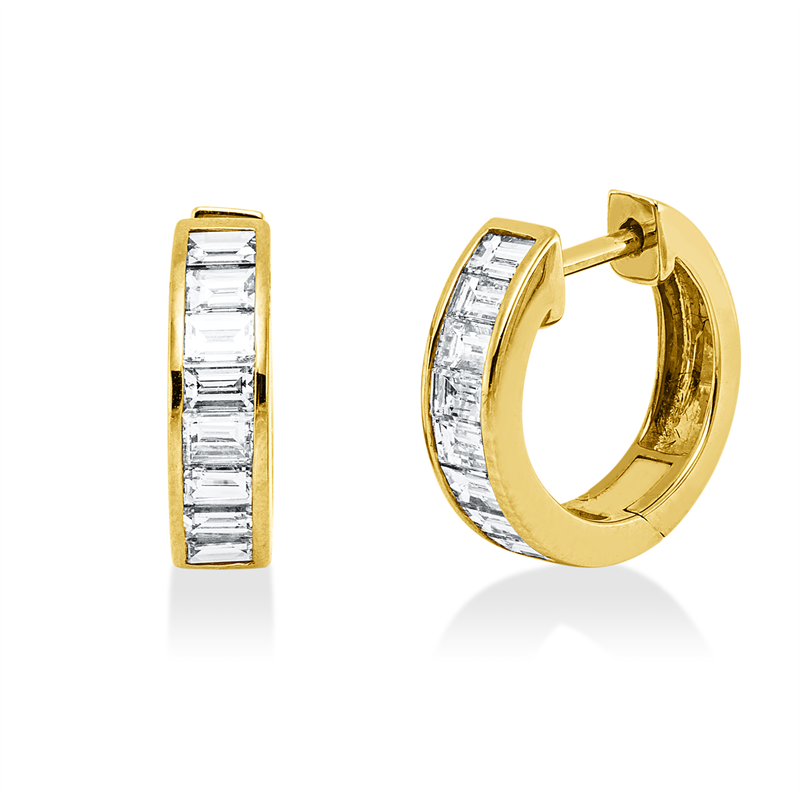 Creolen    aus 750/-18 Karat Gelbgold mit 16 Diamanten 0