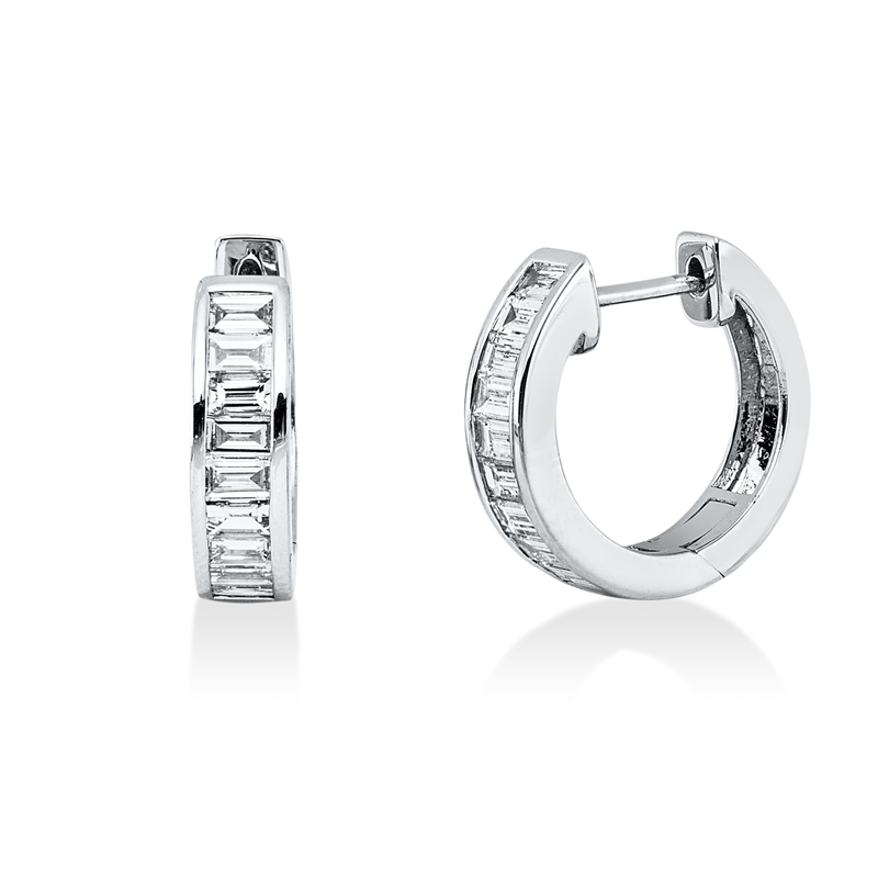Ohrschmuck    aus 750/-18 Karat Weißgold mit 18 Diamanten 0