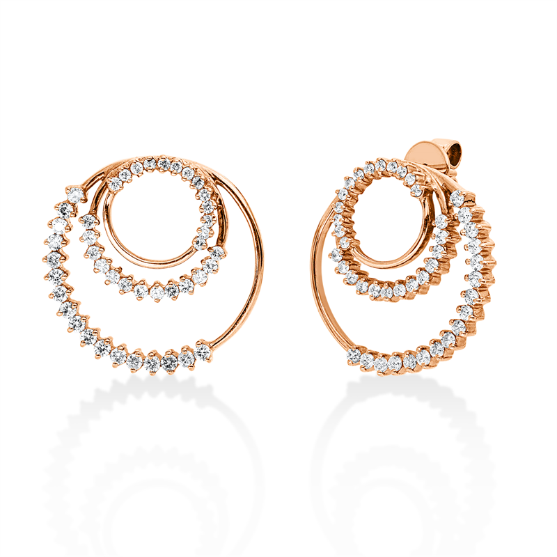 Ohrstecker    aus 750/-18 Karat Rotgold mit 86 Diamanten 1