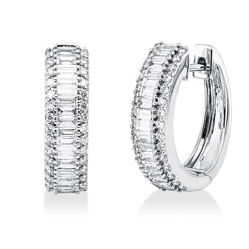 Creolen    aus 750/-18 Karat Weißgold mit 94 Diamanten 1