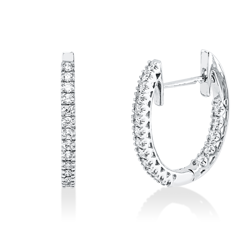 Creolen    aus 750/-18 Karat Weißgold mit 36 Diamanten 0