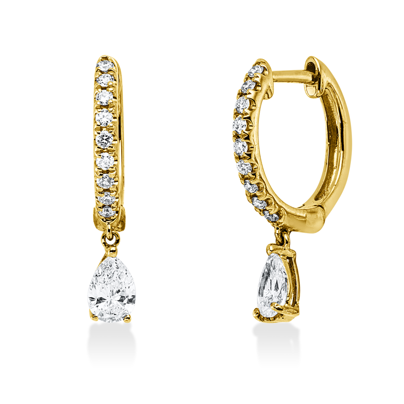 Creolen    aus 750/-18 Karat Gelbgold mit 20 Diamanten 0