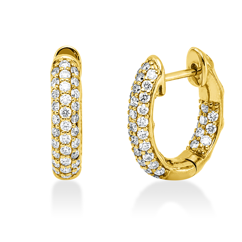 Creolen    aus 750/-18 Karat Gelbgold mit 82 Diamanten 0