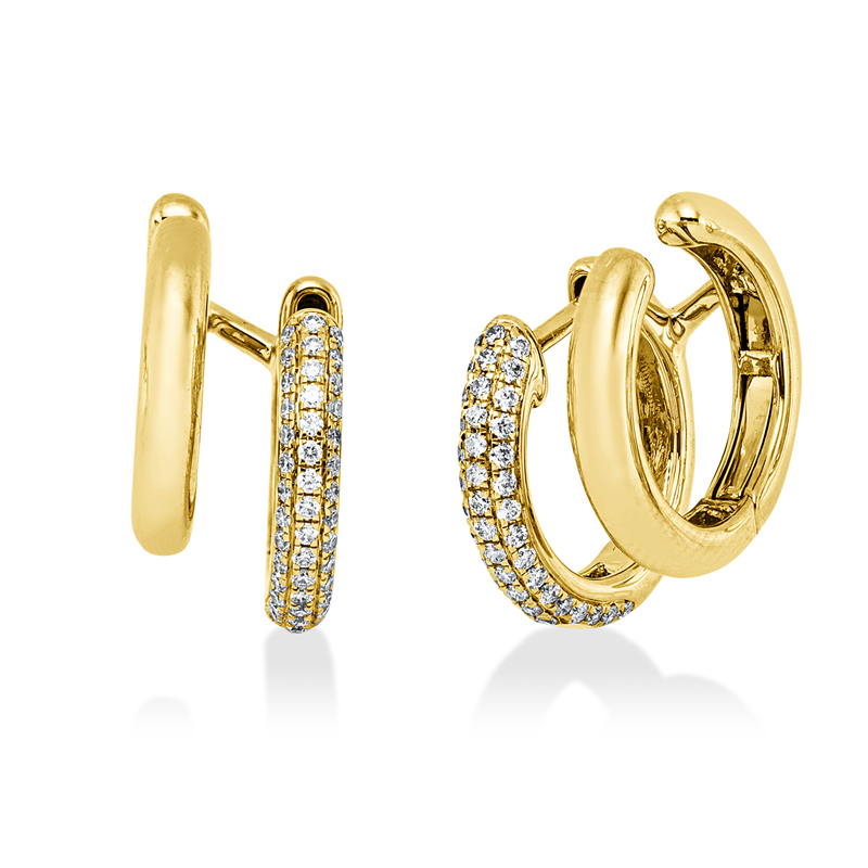 Creolen    aus 585/-14 Karat Gelbgold mit 98 Diamanten 0