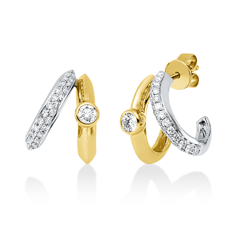 Ohrschmuck    aus 750/-18 Karat Gelbgold / Weißgold mit 52 Diamanten 0
