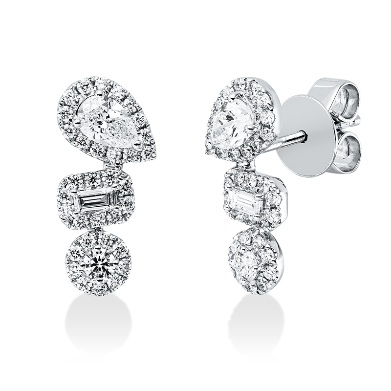 Ohrstecker    aus 750/-18 Karat Weißgold mit 72 Diamanten 0