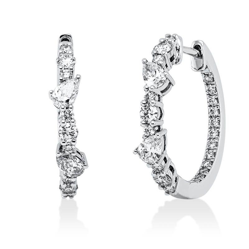 Creolen    aus 750/-18 Karat Weißgold mit 46 Diamanten 1