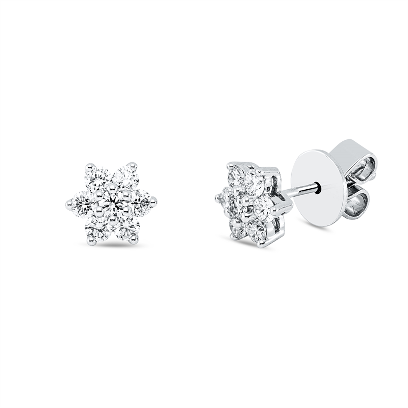 Ohrstecker    aus 750/-18 Karat Weißgold mit 14 Diamanten 0