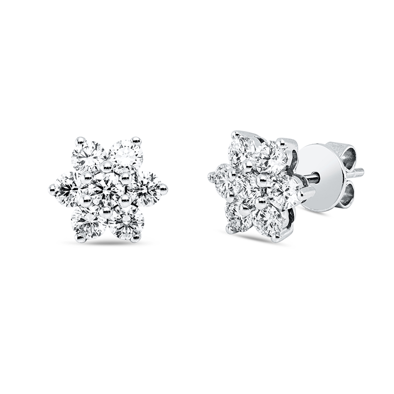 Ohrstecker    aus 750/-18 Karat Weißgold mit 14 Diamanten 1