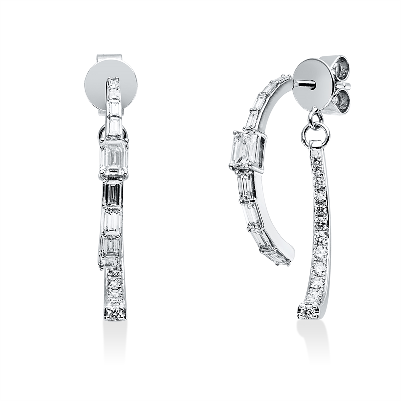 Ohrschmuck    aus 750/-18 Karat Weißgold mit 46 Diamanten 1